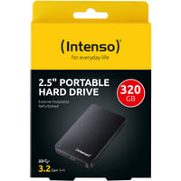 Intenso Disco duro portátil 2.5" 320 GB reacondicionado, Unidad de disco duro negro