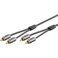 goobay Cable Stereo Cinch Plus negro/Plateado