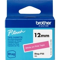Brother BTAG-P35 cinta para impresora de etiquetas Blanco sobre rosa, Cinta de escritura Blanco sobre rosa, Filipinas, 5 año(s), Brother, P-touch PT-N10, PT-N20, PT-N25BT, 1,2 cm