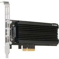 Icy Dock MB987M2P-1B tarjeta y adaptador de interfaz Interno M.2, Controlador negro, PCIe, M.2, Negro, Plata, Pasivo, 32 Gbit/s, 0 - 60 °C