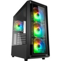 Sharkoon TK4 RGB Midi Tower Negro, Cajas de torre negro, Midi Tower, PC, Negro, ATX, micro ATX, Mini-ITX, Multi, Ventiladores de la caja