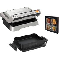 Tefal OptiGrill 4in1 GC774D parrilla eléctrica de contacto, Barbacoa de contacto acero fino, Acero inoxidable, Metal, Rectangular, Botones, 600 cm², 30 x 20 mm