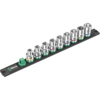 Wera Barra magnética para dados C 4 Zyklop Juego de dados para llave de vaso 1/2", Llave de tubo negro/Verde
