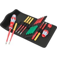 Wera Kraftform Kompakt VDE Stainless 17 extra slim 1 Tool Finder, 17 piezas, Destornillador rojo/Azul