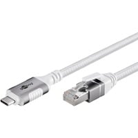 goobay Cable Ethernet USB-C 3.2 Gen2 conector > conector RJ-45, Adaptador de red blanco