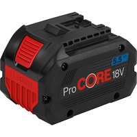 Bosch ProCORE18V 5.5Ah Professional Batería negro/Rojo, Batería, Ión de litio, 5,5 Ah, 18 V, Bosch, Negro, Rojo