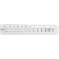 Digitus Panel de parche modular, 12 puertos, sin equipar, Patch Panel gris