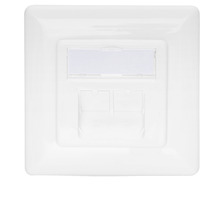 Digitus Toma de datos CAT.6A, empotrada, apantallada, 2x RJ-45 LSA, Caja de conexiones blanco