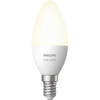 Philips Hue Vela - Bombilla inteligente E14, Lámpara LED Philips Hue White Vela - Bombilla inteligente E14, Bombilla inteligente, Blanco, Bluetooth/Zigbee, LED integrado, E14, Blanco cálido