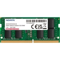 ADATA AD4S32008G22-DTGN módulo de memoria 16 GB 2 x 8 GB DDR4, Memoria RAM verde, 16 GB, 2 x 8 GB, DDR4, 3200 MHz, 260-pin SO-DIMM