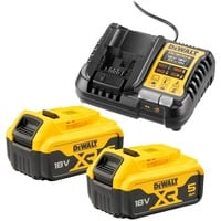 DEWALT Kit de batería de inicio DCB1104P2, 18 voltios, Cargador amarillo/Negro