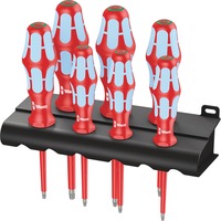 Wera 3167 i/7 Juego de destornilladores hexagonales, acero inoxidable + soporte rojo/Azul