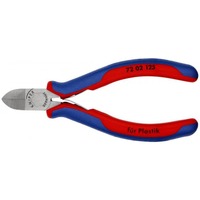 KNIPEX Cortaalambres 72 02 125, para plástico, Alicates de corte rojo/Azul