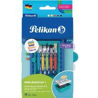 Pelikan Creative Factory L set de dibujo, Conjunto turquesa, Pintura, Pincel, Niño/niña, Negro, Azul, Rojo, Blanco, Amarillo, Alemania