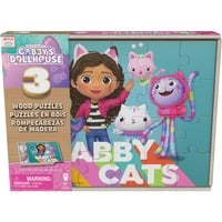 Spin Master La casa de muñecas de Gabby, 3 rompecabezas de madera de 12 piezas, Rompecabezas de 16 piezas con caja de almacenaje de madera, Rompecabezas para niños, para niños en edad preescolar a partir de 3 años, Puzzle Games La casa de muñecas de Gabby, 3 rompecabezas de madera de 12 piezas, Rompecabezas de 16 piezas con caja de almacenaje de madera, Rompecabezas para niños, para niños en edad preescolar a partir de 3 años, 16 pieza(s), Dibujos, 3 año(s)