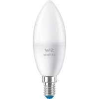 WiZ Vela 4,9 W (Equiv. 40 W) C37 E14, Lámpara LED 9 W (Equiv. 40 W) C37 E14, Bombilla inteligente, Blanco, Wi-Fi, E14, Blanco, 2700 K