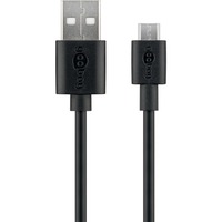 goobay 38659 cable USB 0,5 m USB 3.2 Gen 1 (3.1 Gen 1) USB A Micro-USB B Negro negro, 0,5 m, USB A, Micro-USB B, USB 3.2 Gen 1 (3.1 Gen 1), 0,48 Mbit/s, Negro