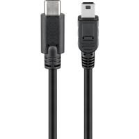 goobay 67989 cable USB 0,5 m USB 2.0 Mini-USB B USB C Negro, Adaptador negro, 0,5 m, Mini-USB B, USB C, USB 2.0, Macho/Macho, Negro