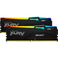 Kingston FURY FURY Beast 64 GB 5600 MT/s DDR5 CL36 DIMM (Kit de 2) RGB EXPO, Memoria RAM negro, 64 GB, 2 x 32 GB, DDR5, 288-pin DIMM