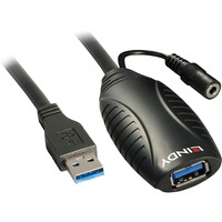 Lindy 43099 cable USB 15 m USB 3.2 Gen 1 (3.1 Gen 1) USB A Negro, Cable alargador negro, 15 m, USB A, USB A, USB 3.2 Gen 1 (3.1 Gen 1), 5000 Mbit/s, Negro