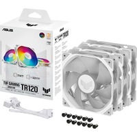 ASUS TUF GAMING TR120 ARGB 3IN1 White Carcasa del ordenador Refrigerador de aire 12 cm Blanco, Ventilador blanco/Transparente, Refrigerador de aire, 12 cm, 2000 RPM, Blanco