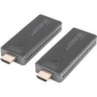 Digitus Extensor de video inalámbrico 4K HDMI > HDMI, 30 metros, Alargador de HDMI negro/Plateado