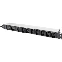 Digitus Regleta de enchufes 19" PDU con perfil de aluminio, 10 salidas, 8x C13, 2x C19 negro/Aluminio