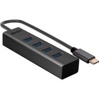 Lindy 43325 hub de interfaz USB 3.2 Gen 1 (3.1 Gen 1) Type-C 5000 Mbit/s Gris, Hub USB USB 3.2 Gen 1 (3.1 Gen 1) Type-C, USB 3.2 Gen 1 (3.1 Gen 1) Type-A, 5000 Mbit/s, Gris, Aluminio, Plástico, 0,3 m