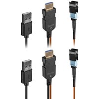 Lindy Extensor HDMI 8K60 de fibra óptica MPO 100m, Alargador de HDMI naranja/Negro