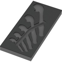 Wera 9832 Inserto de espuma para juego 6004 Joker 1, vacío, Depósito negro/Gris