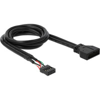 DeLOCK Cable adaptador USB 2.0, conector hembra de encabezado de 9 pines > conector macho de encabezado USB 3.2 de 9 pines negro