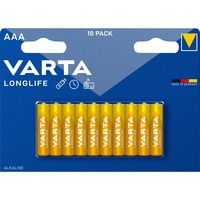 VARTA Longlife AAA Batería de un solo uso Alcalino Batería de un solo uso, AAA, Alcalino, 1,5 V, 10 pieza(s), Multicolor