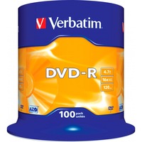 Verbatim DVD-R Matt Silver 4,7 GB 100 pieza(s), DVDs vírgenes DVD-R, 120 mm, Eje, 100 pieza(s), 4,7 GB