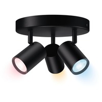 WiZ IMAGEO 3 focos ajustables placa redonda, Luz de LED negro, Punto de iluminación inteligente, Negro, LED, Bombilla(s) no reemplazable(s), 2200 K, 6500 K