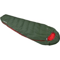 High Peak Pak 600 ECO, Saco de dormir verde oscuro/Rojo