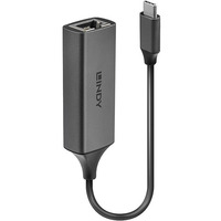 Lindy Convertidor USB 3.2 Tipo C a Ethernet Gigabit, Adaptador de red plateado