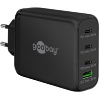 goobay Cargador rápido USB-C PD multipuerto 100 vatios negro