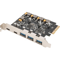 Digitus Tarjeta PCIe 2x USB-C + 3x USB A, Tarjeta de interfaz 