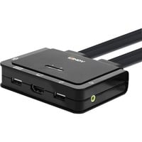 Lindy 42347 interruptor KVM Negro, Switch KVM 3840 x 2160 Pixeles, 4K Ultra HD, Negro