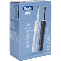 Procter & Gamble Vitality Pro Duo Adulto Cepillo dental oscilante Negro, Azul, Blanco, Cepillo de dientes eléctrico negro/Azul, Adulto, Cepillo dental oscilante, Cuidados diarios, Sensible, Super sensitive, Negro, Azul, Blanco, 7800 movimientos por minuto, 4 x 30 s