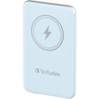 Verbatim Charge 'n' Go Polímero de litio 5000 mAh Cargador inalámbrico Azul, Banco de potencia celeste, 5000 mAh, Polímero de litio, Quick Charge 3.0, Cargador inalámbrico, Azul