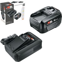Bosch Set de inicio de batería 18V 1x 6,0Ah + cargador rápido AL 18V-44, Conjunto negro