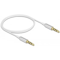 DeLOCK 66073 cable de audio 0,5 m 3,5mm Plata, Blanco blanco/Plateado, 3,5mm, Macho, 3,5mm, Macho, 0,5 m, Plata, Blanco