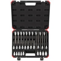 GEDORE Juego de puntas de destornillador y llave de vaso rojo, 1/2", Llave de tubo negro/Rojo
