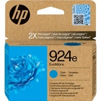 HP Cartucho de Tinta Original EvoMore 924e cian Alto rendimiento (XL), Cian, 1 pieza(s), 800 páginas, Pack individual