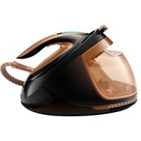 Philips Centro de planchado PerfectCare Elite Plus GC9682/80, Estación de planchado a vapor negro/Bronce, 2700 W, 600 g/min, Suela de T-ionicGlide, 8 bar, 1,8 L, 165 g/min