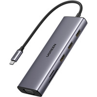 UGREEN Revodok 10-in-1 USB-C Hub, Estación de acoplamiento plateado