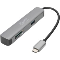 Digitus Acoplamiento USB-C™, 5 puertos, Estación de acoplamiento 5 puertos, USB 3.2 Gen 1 (3.1 Gen 1) Type-C, HDMI, USB 3.2 Gen 1 (3.1 Gen 1) Type-A, 1.4b, MicroSD (TransFlash), SD, 5000 Mbit/s, 3840 x 2160 Pixeles
