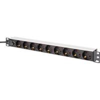 Digitus Regleta de enchufes 19" PDU con perfil de aluminio, 9 salidas, con fusible negro/Aluminio