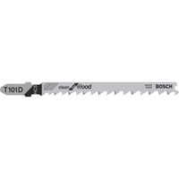 Bosch 2 608 637 877 no categorizado, Hoja de sierra Jigsaw blade, Aglomerado, Tablero de fibra, Madera blanda, Contrachapado con núcleo de madera, Acero de alto carbono (HCS), 4 mm, 5,2 mm, 10 cm